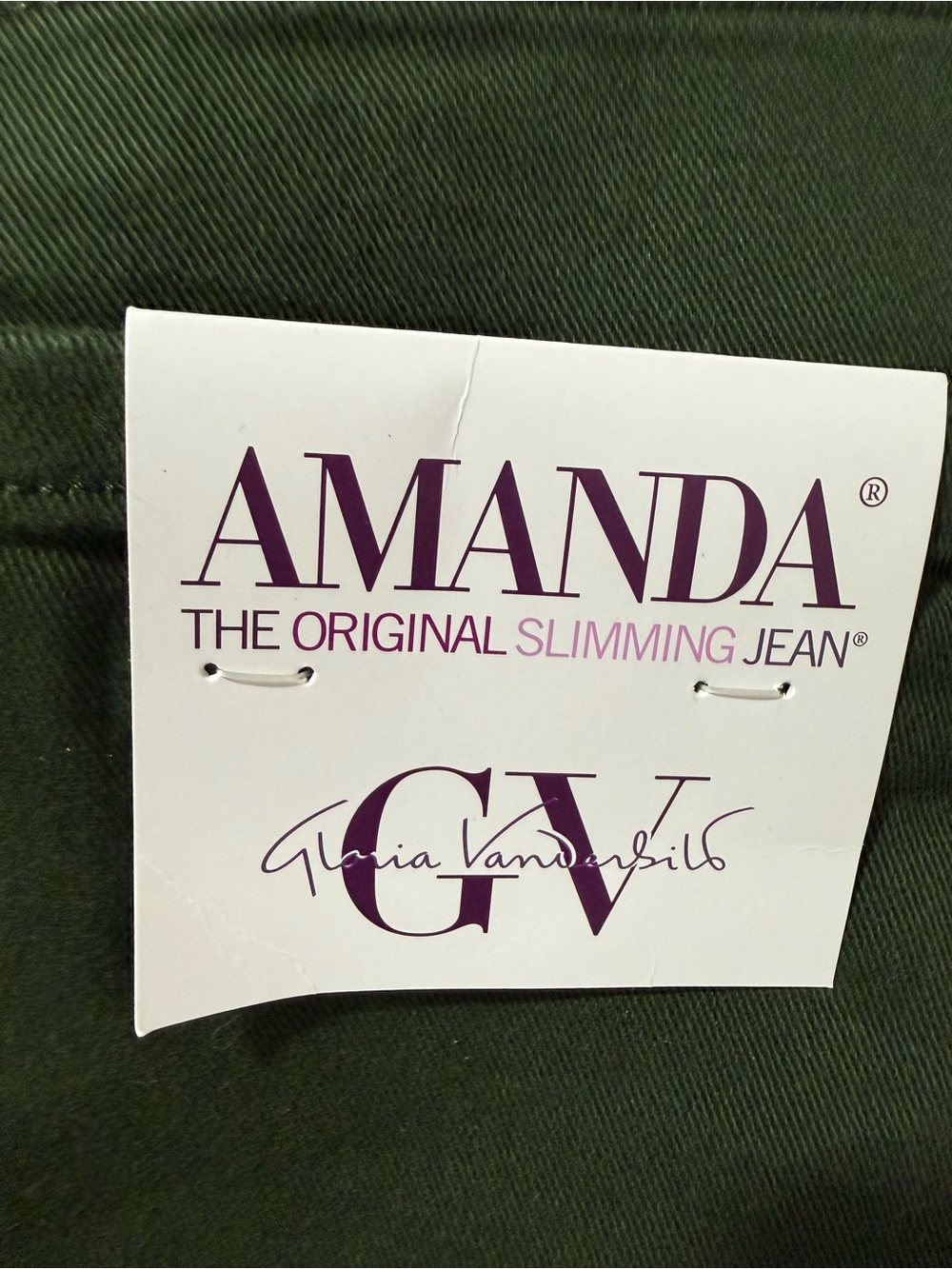 Gloria Vanderbilt Amanda Stretch Jeans in Olive Green size 16P - Picture 6 of 7